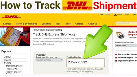 DHL shipment tracking .